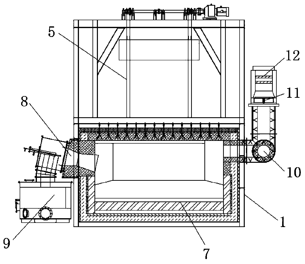 Aluminum material melting furnace