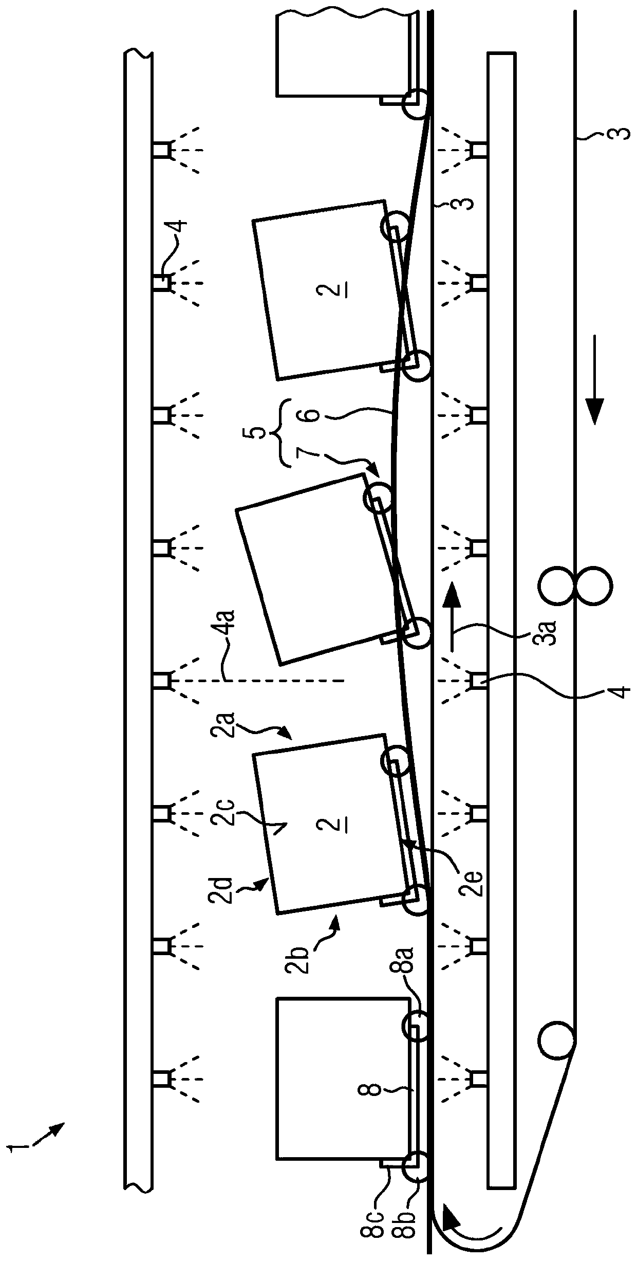 Box washing machine for bottle crates and method for cleaning bottle crates