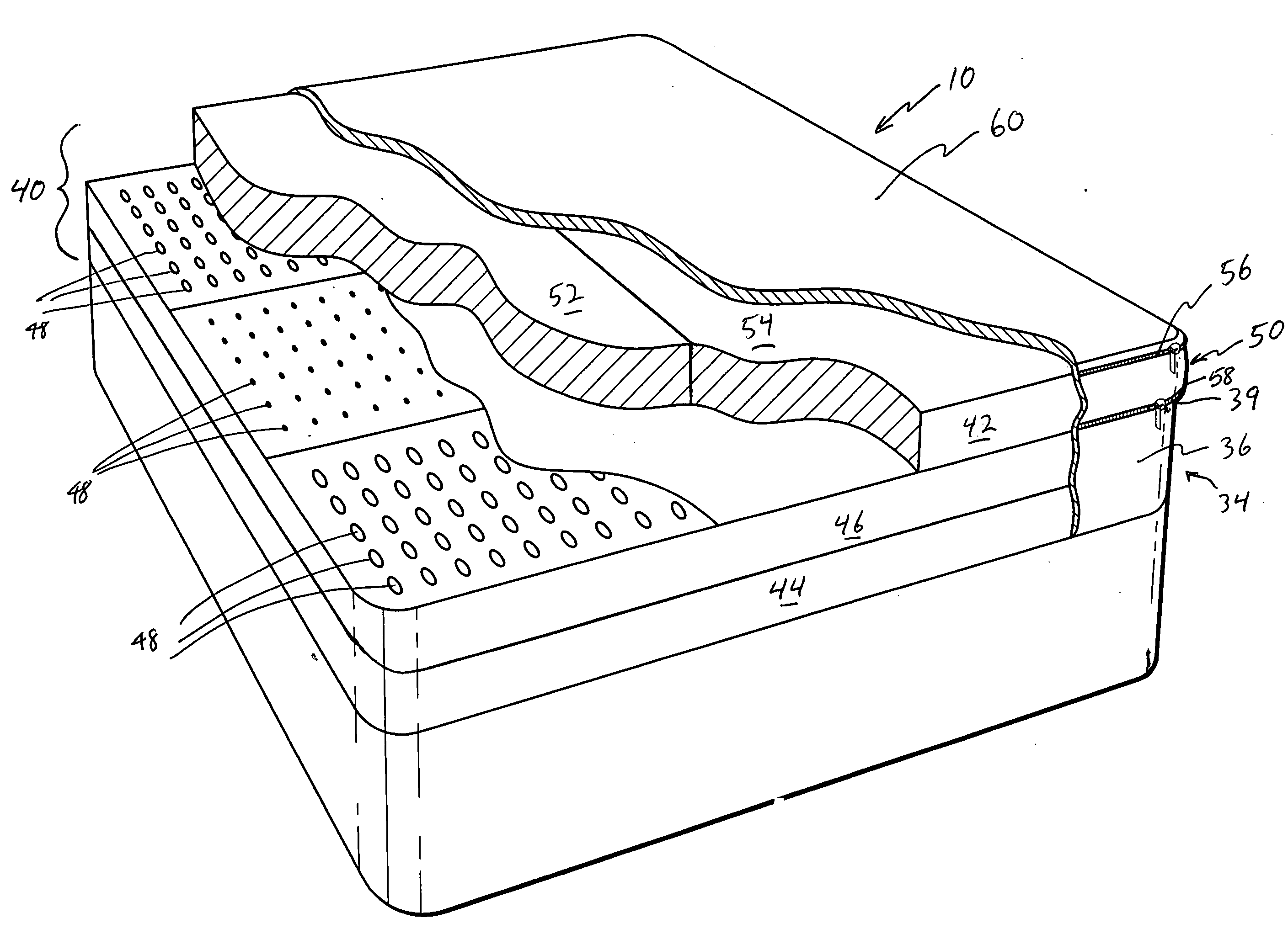 Composite mattress assembly and method for adjusting the same