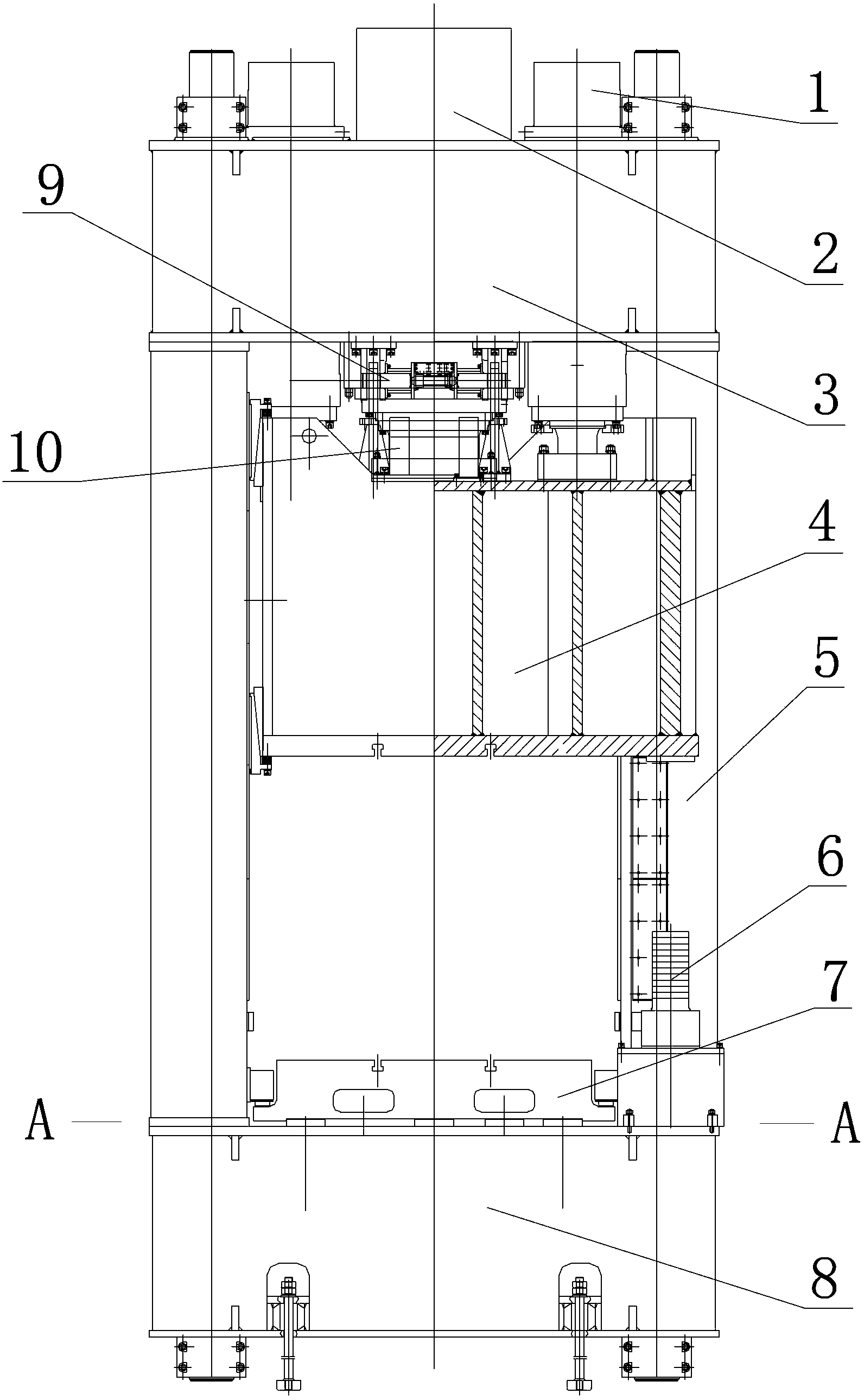 Large turbine blade reshaping and trimming hydraulic machine