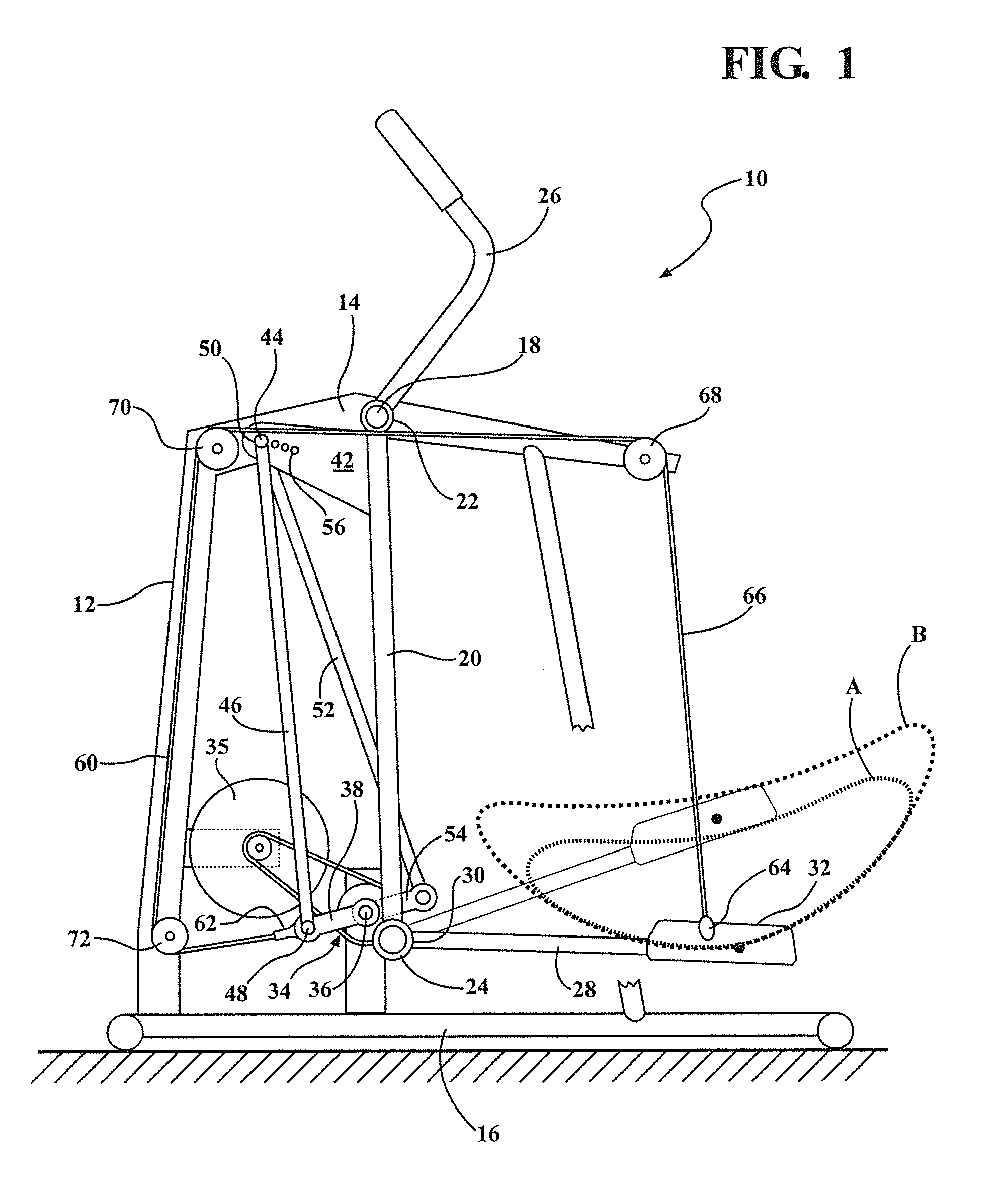 Elliptical exercise device