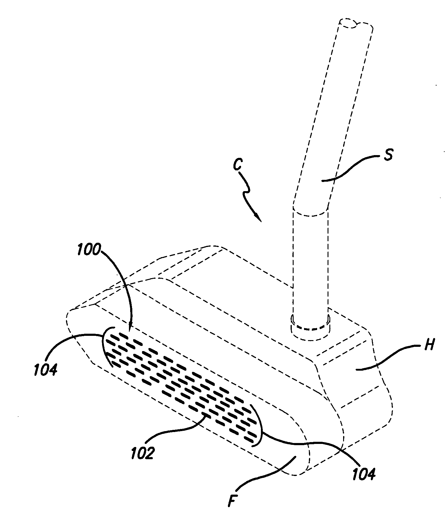 Golf club head having intermittent grooves with filled polymer