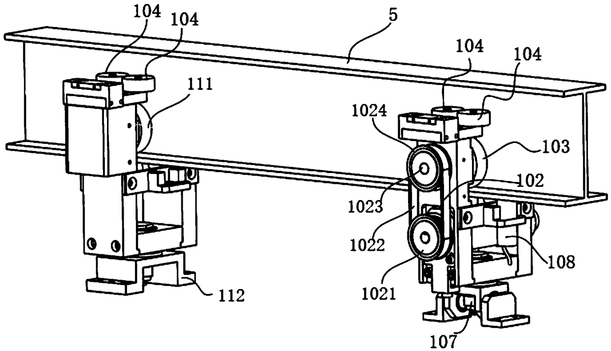 Walking mechanism of air shuttle vehicle