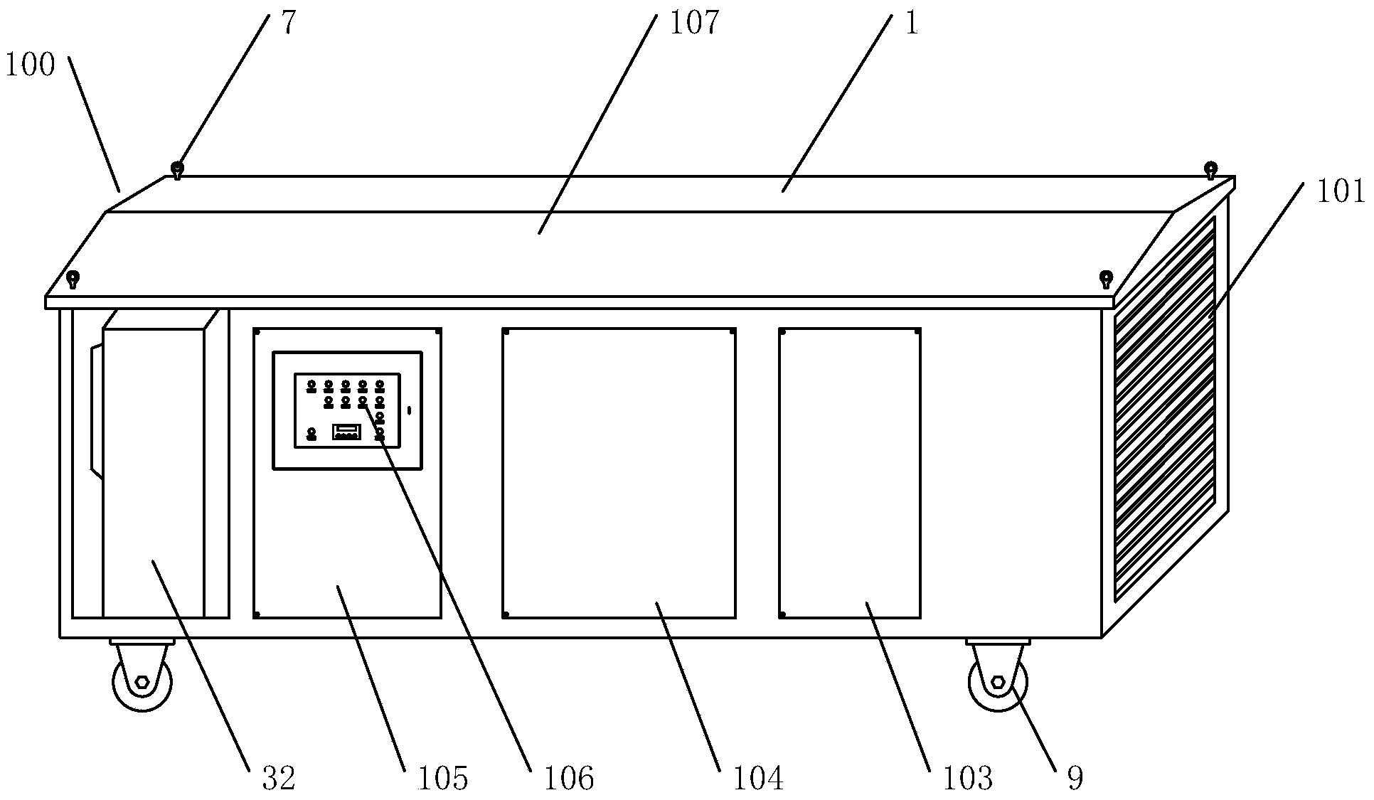 Ozone sterilization and dezymotizing treatment machine for grain elevators