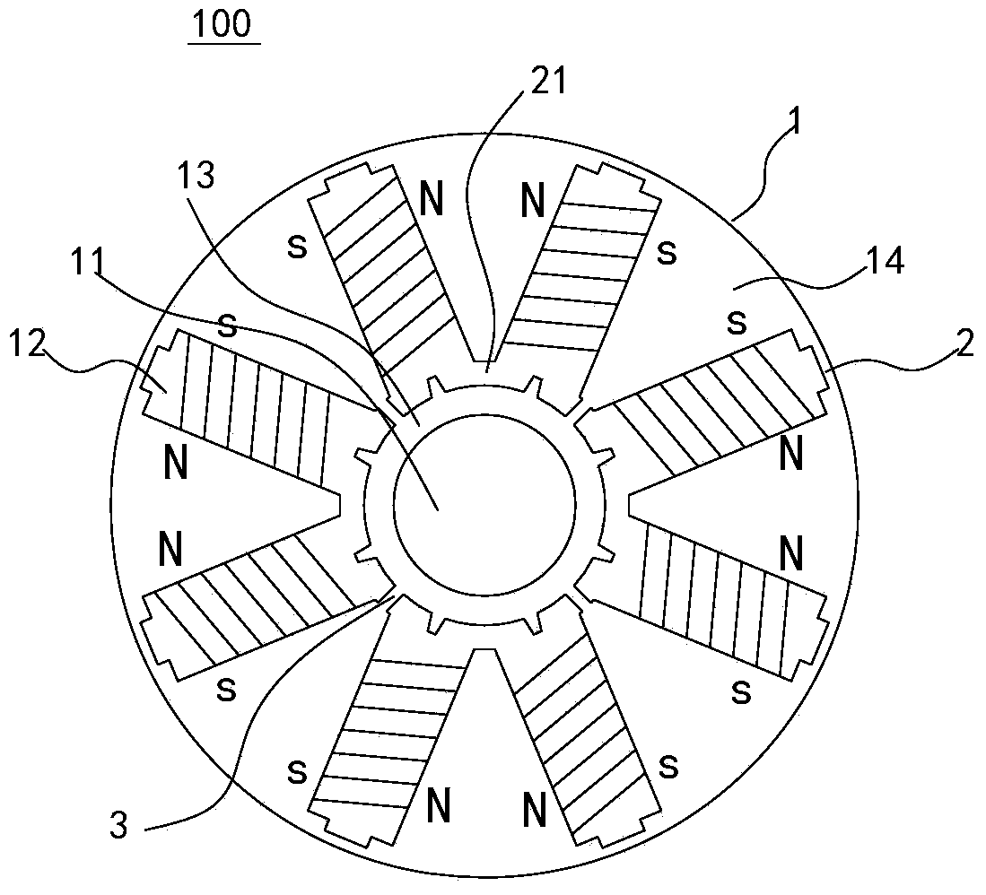 Rotor punching sheet, rotor core with same and motor