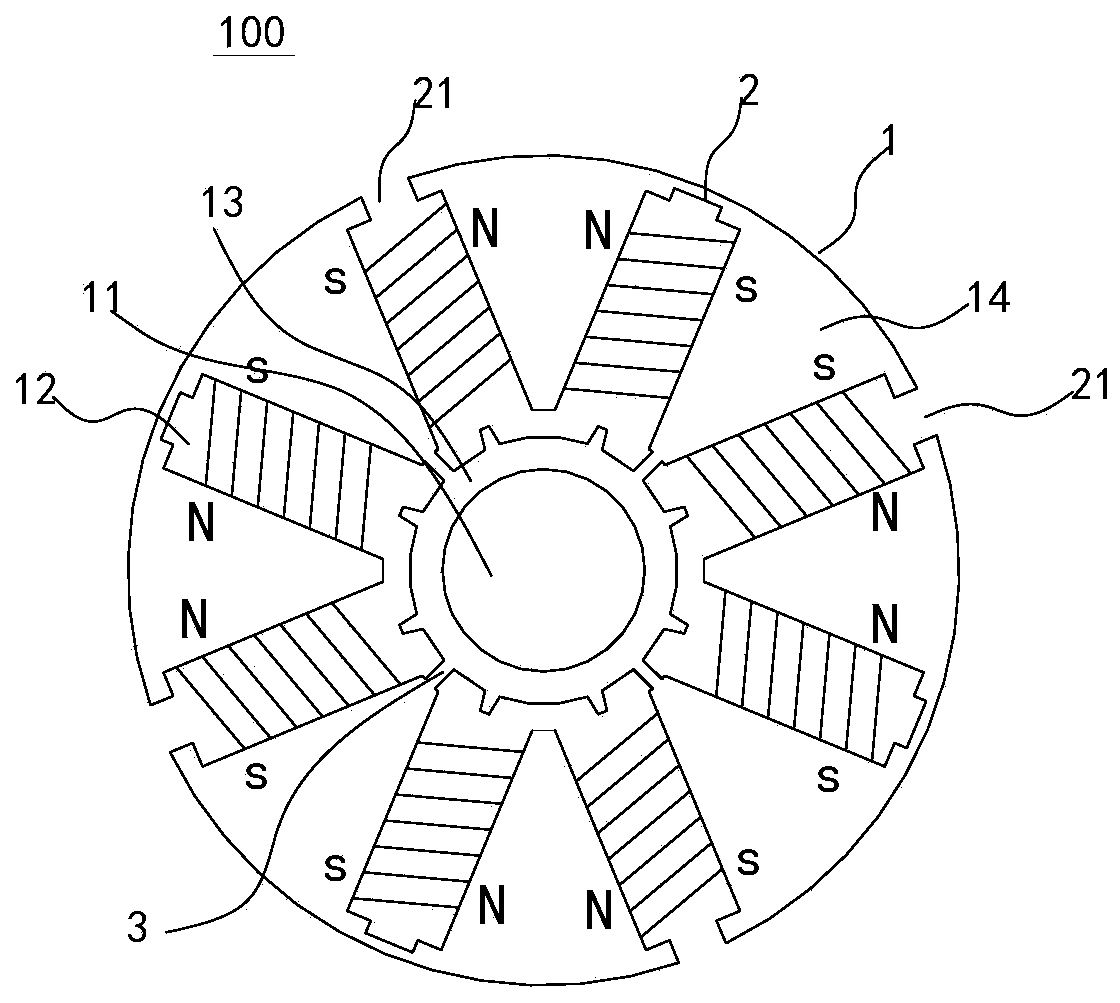 Rotor punching sheet, rotor core with same and motor