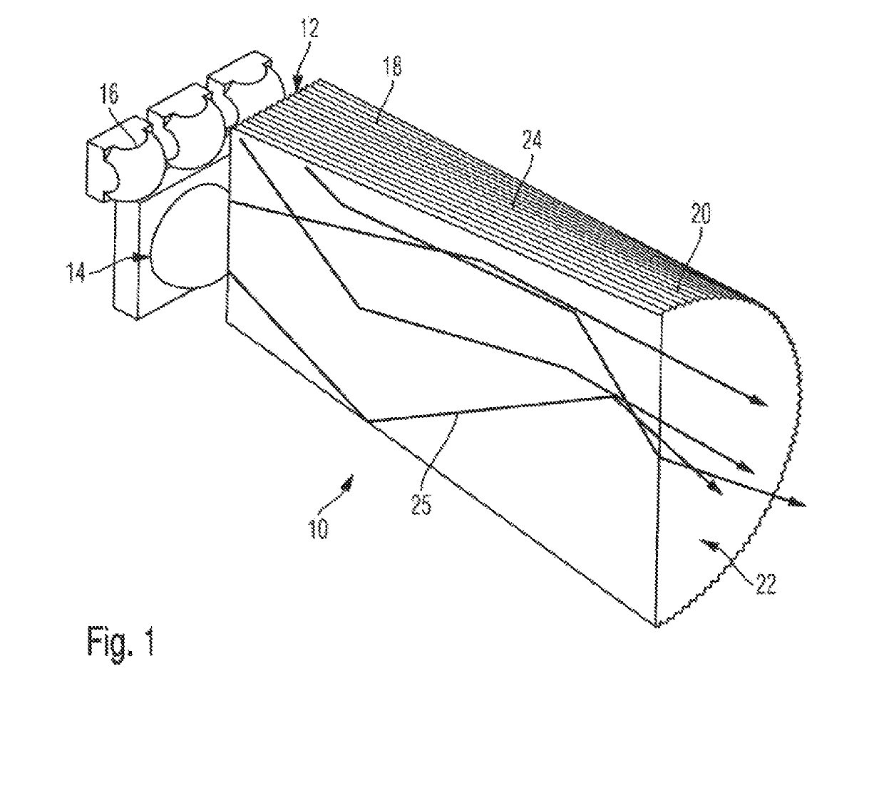 Homogenizer comprising a light source