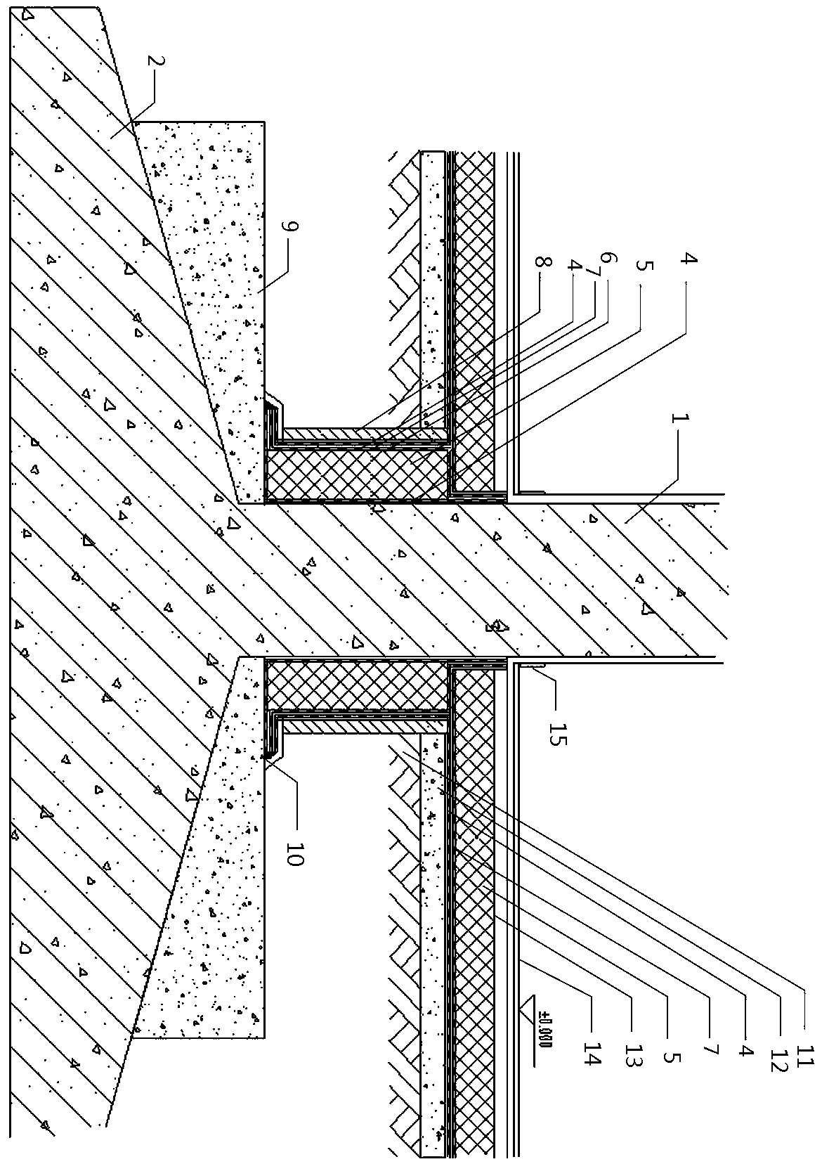 Heat insulating and pasting structure for independent foundation heat breaking bridge of ultra-low energy consumption building and construction method