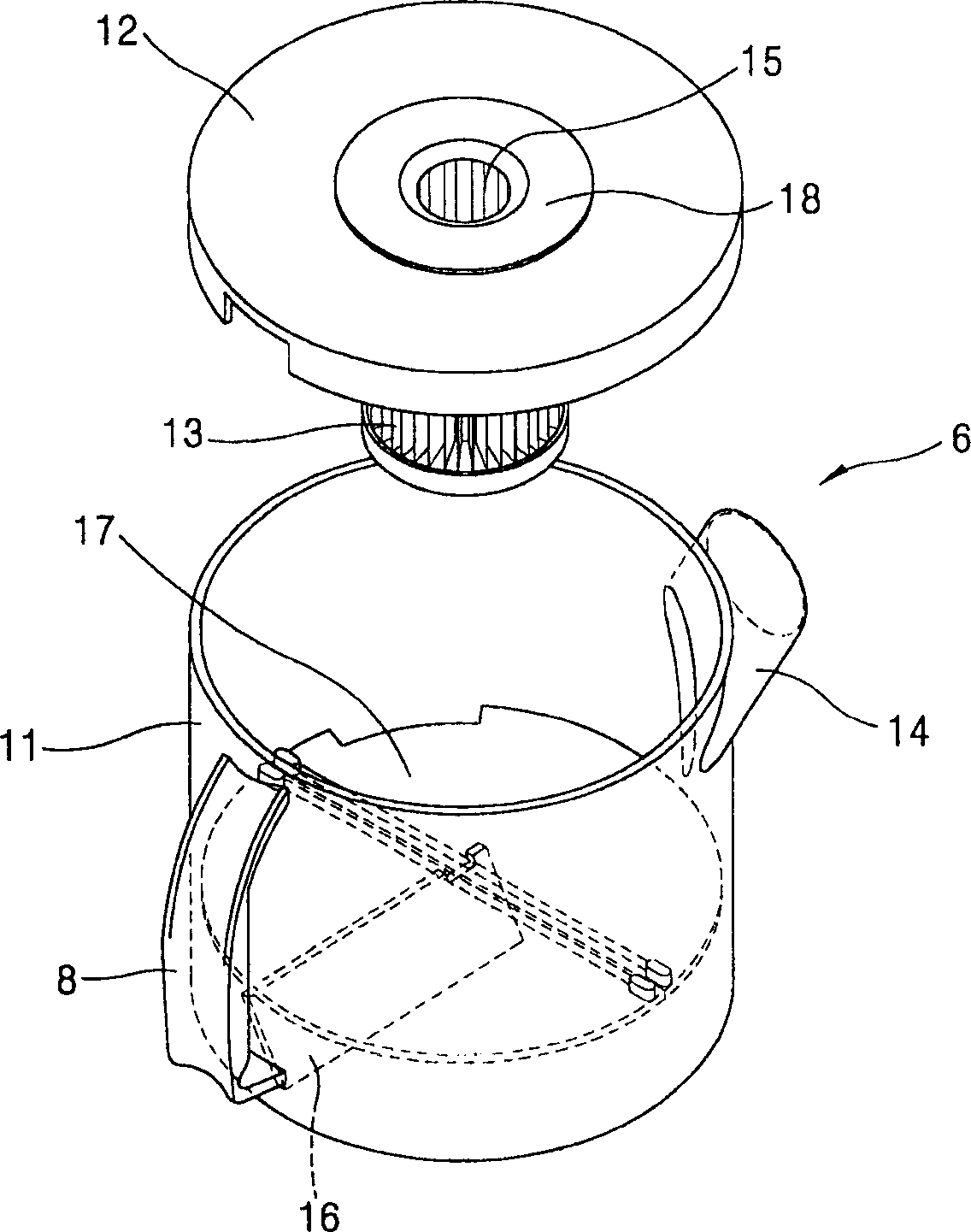 Filter device for a vacuum cleaner