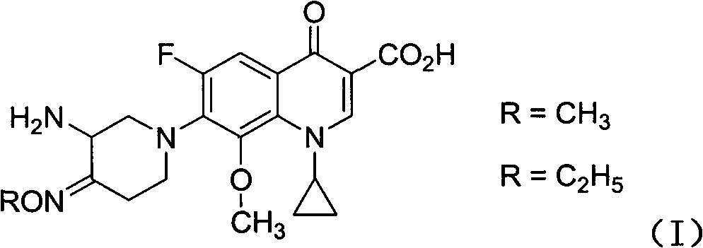 Fluoroquinolone comprising 7-(3-amino-4-oximido)-1-piperidyl substitutional group and application of composition thereof