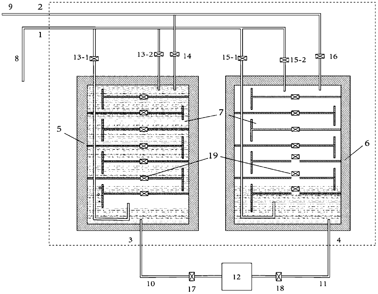 Liquid piston device with internal temperature control for gas isothermal scaling based on gas storage unit