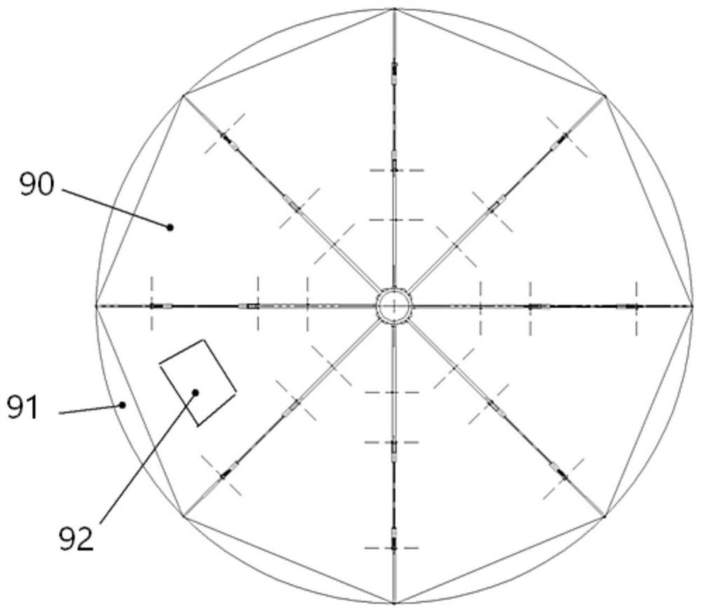 Umbrella-shaped protection device used in engine air inlet channel