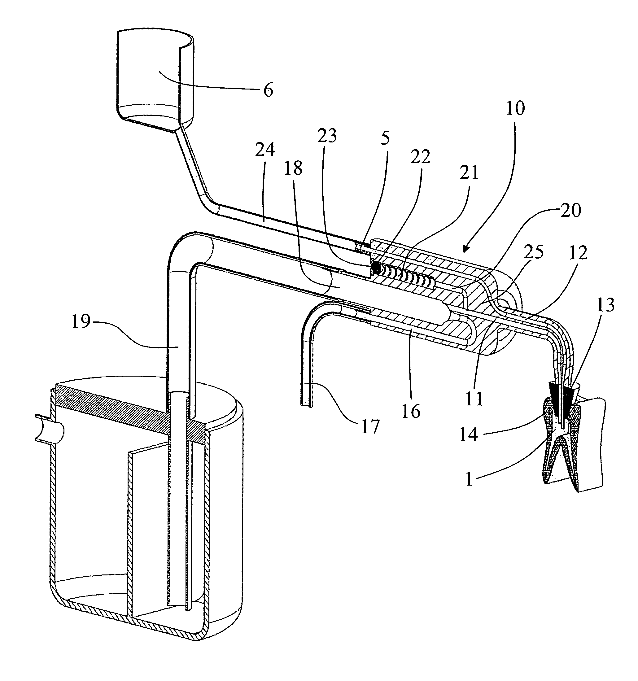 Simplified cleaning and filling device