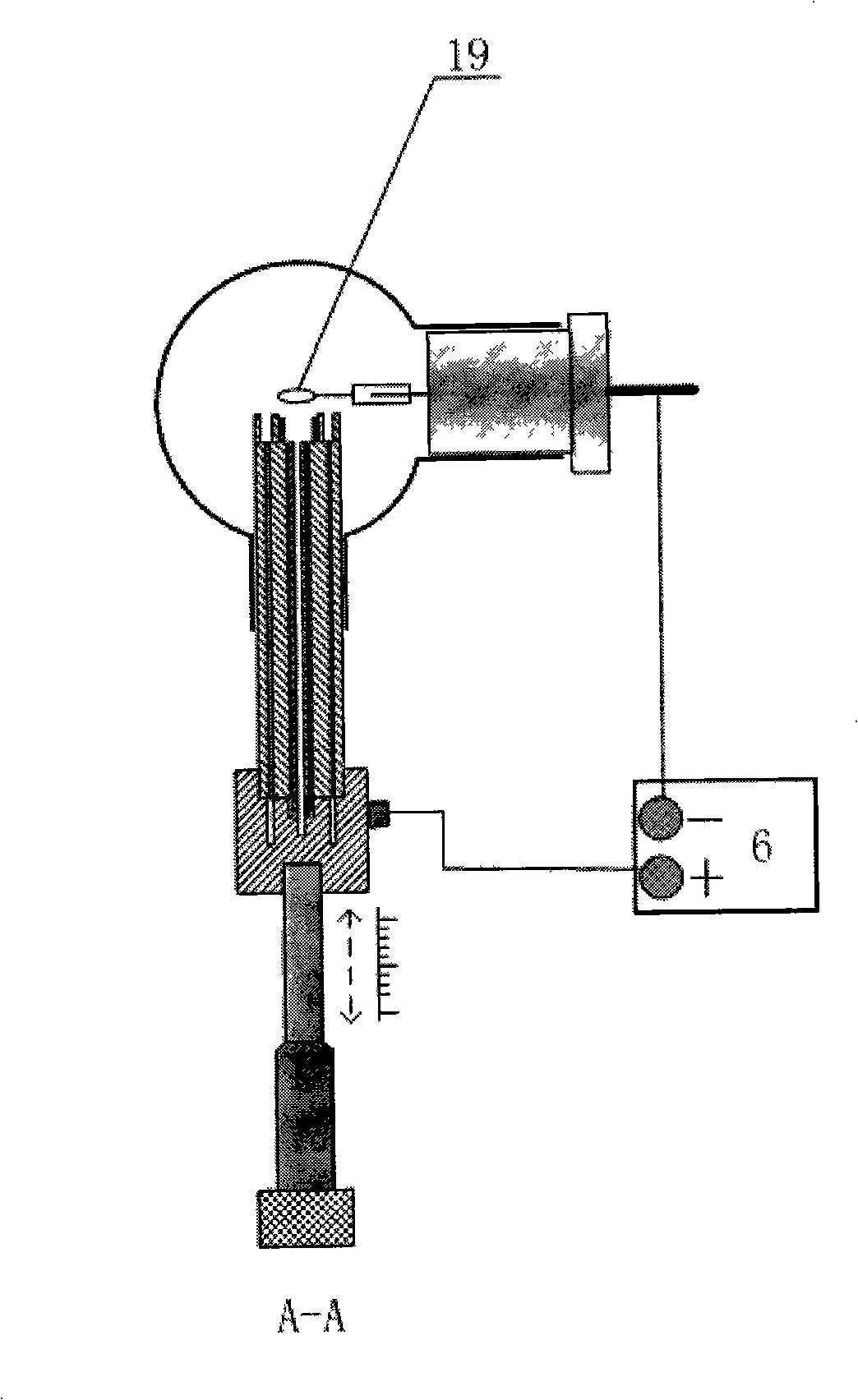 On-line electro-chemistrical separation and concentration tungsten filament electric heating atom absorption detection apparatus