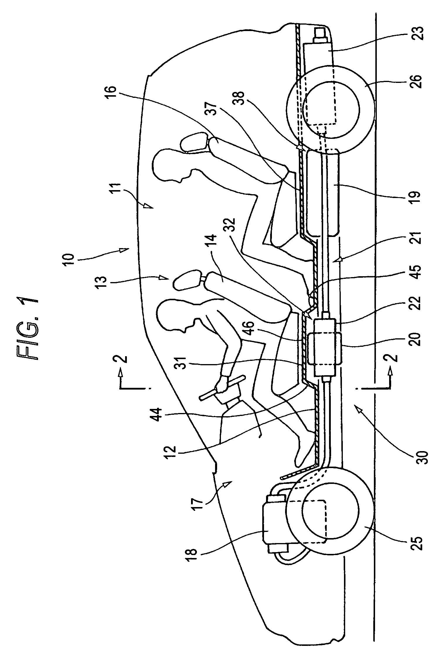 Vehicle canister arranging structure