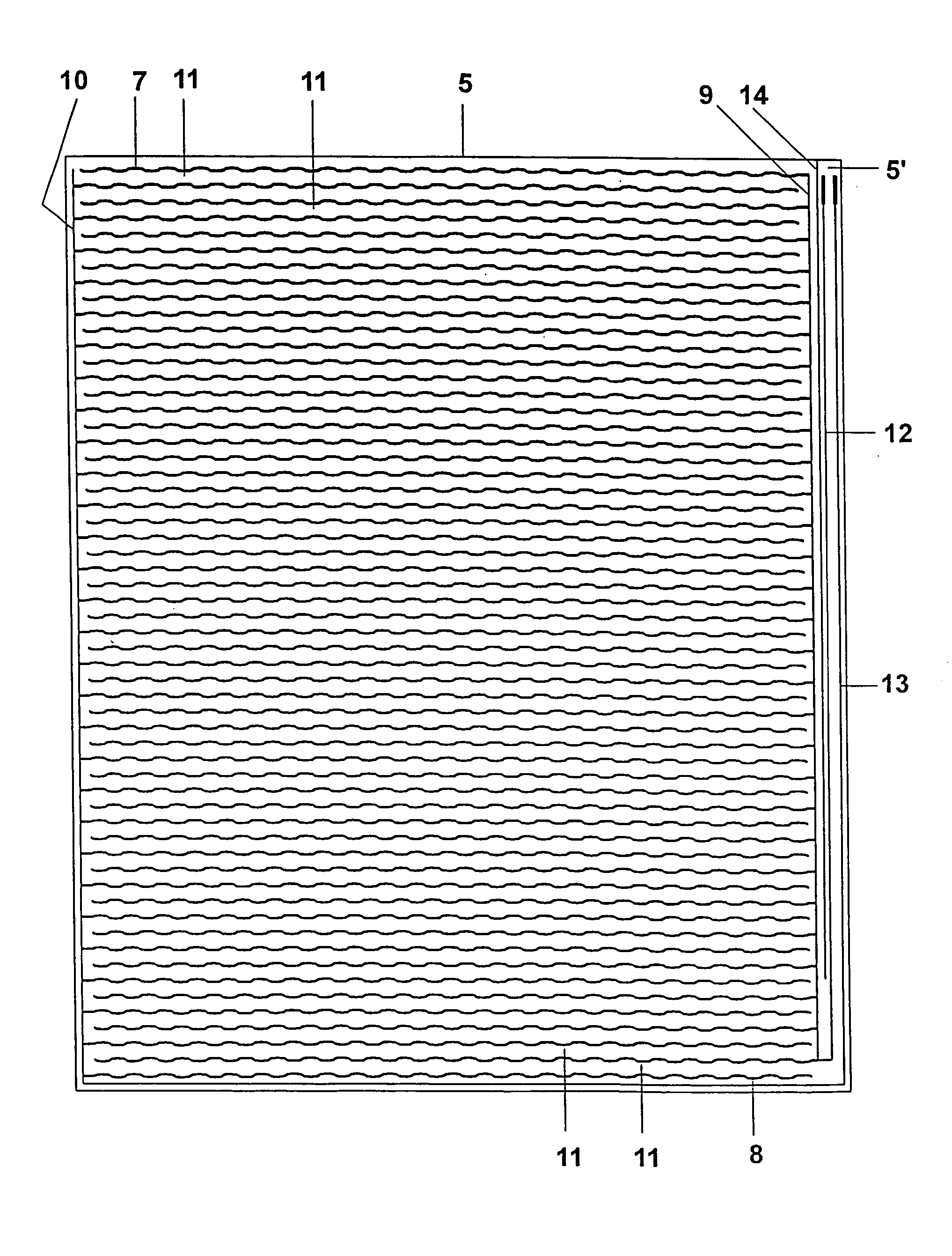 Discharge lamp having at least one external electrode, adhesive layer, and carrier film