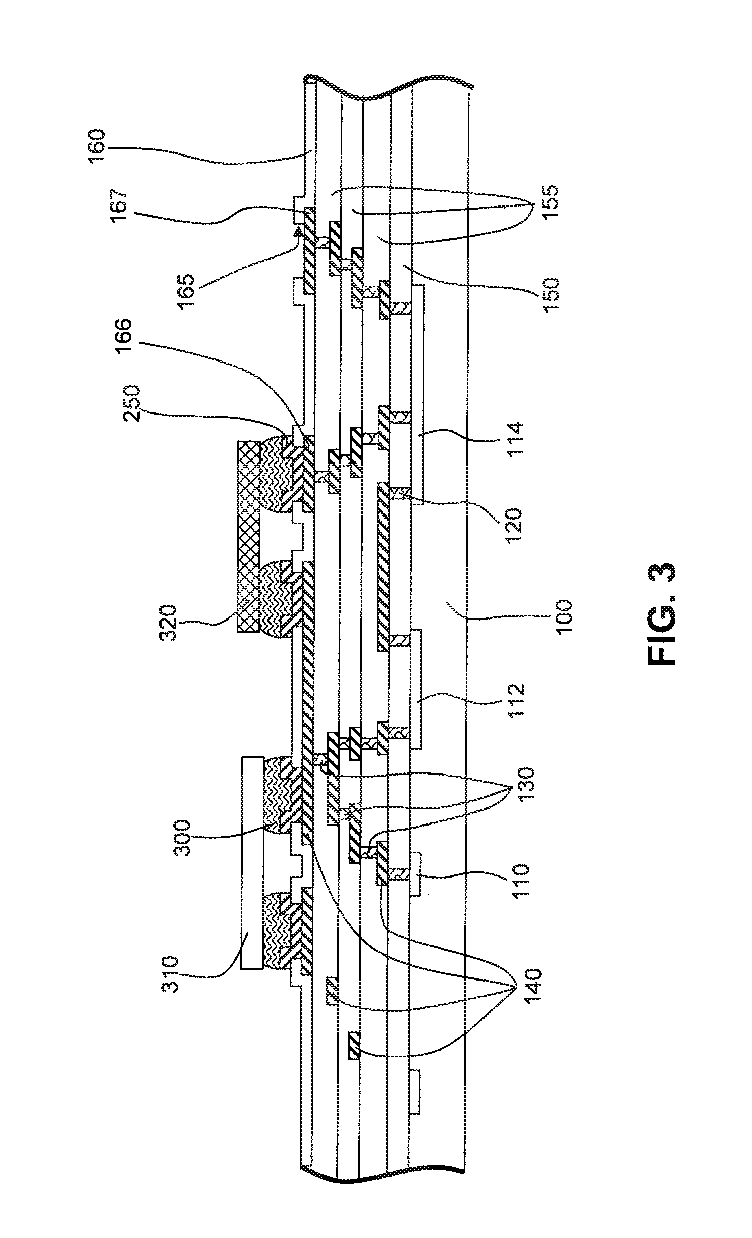 Chip packages with power management integrated circuits and related techniques