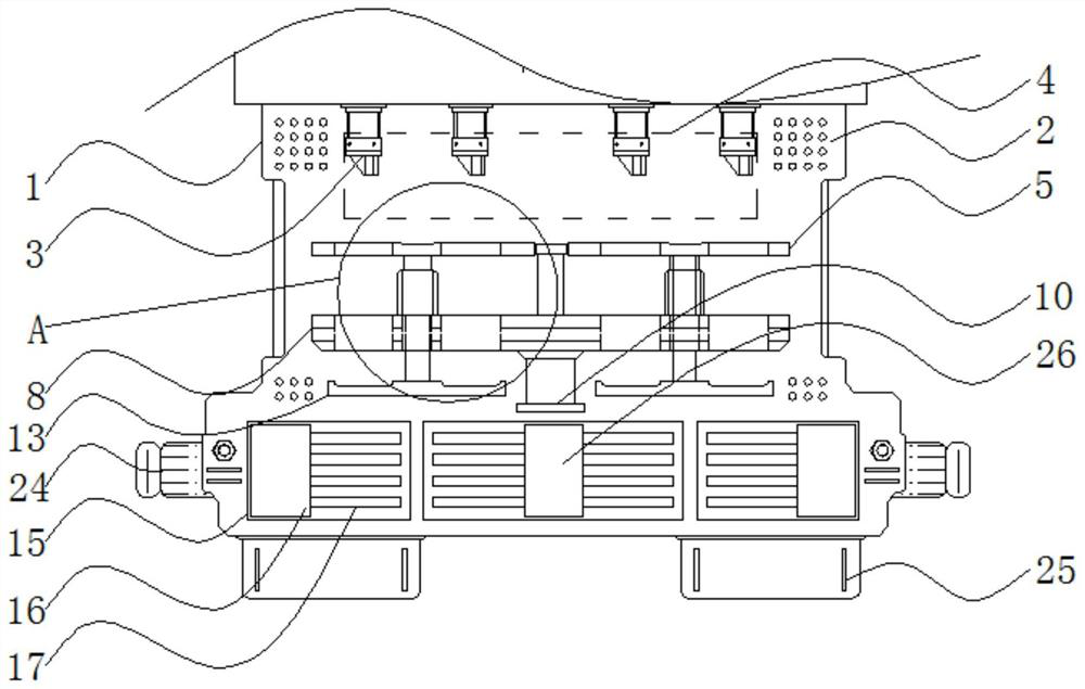 An edible oil filling machine with automatic feeding and discharging structure