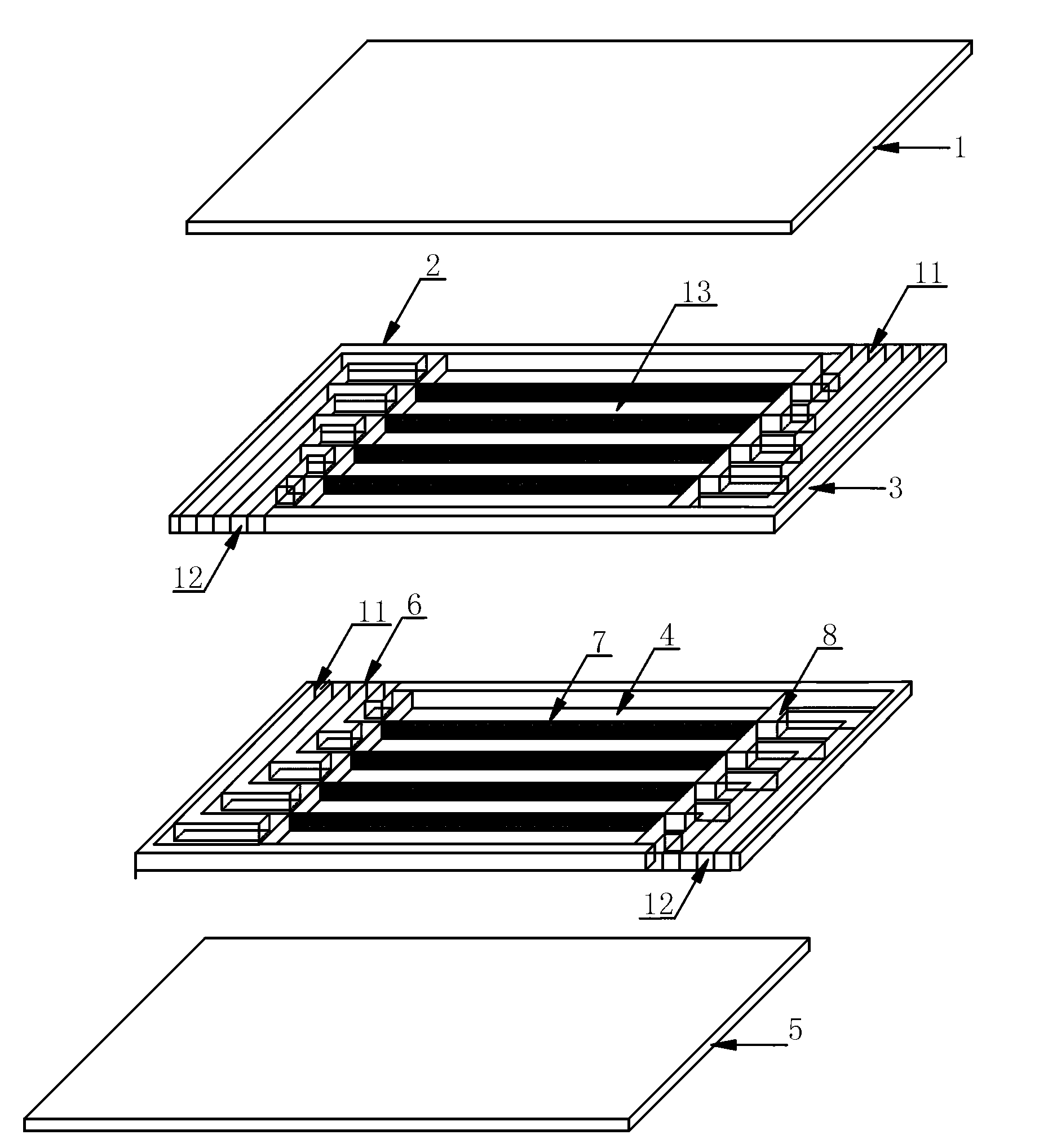 Guide plate film type total-heat heat exchange core body for fresh air ventilator