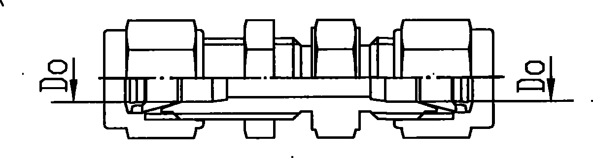 Double-ferrule type pipe joint of double-sealing and double-fastening support and using method thereof