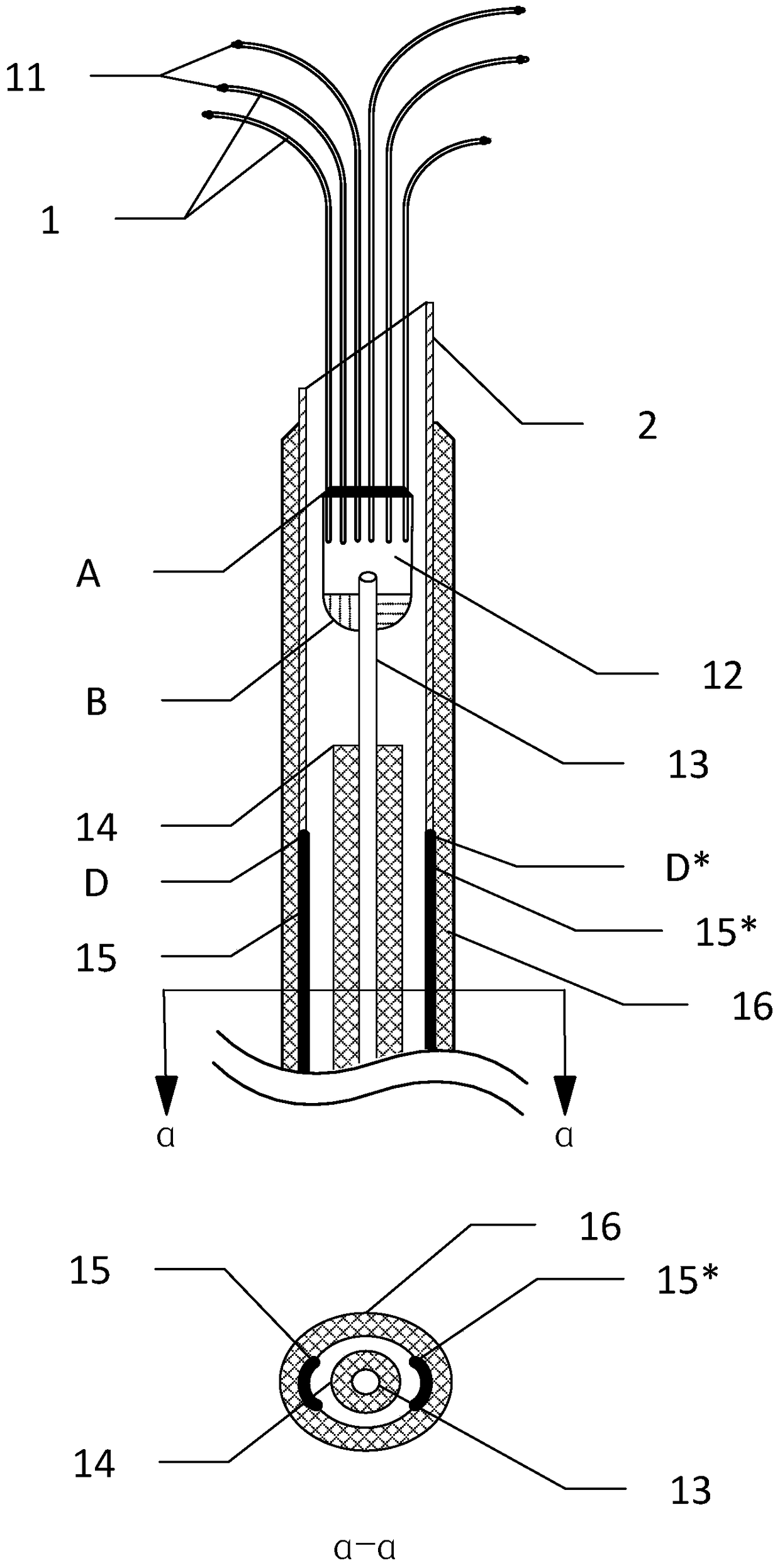 Umbrella-shaped radiofrequency ablation electrode needle for endoscope