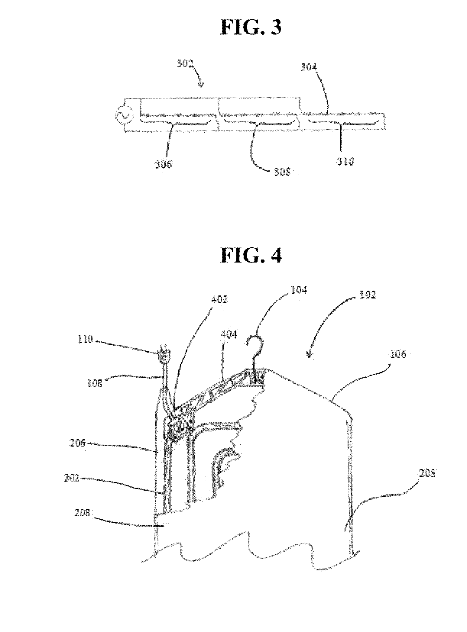 Heating device having hanging portion