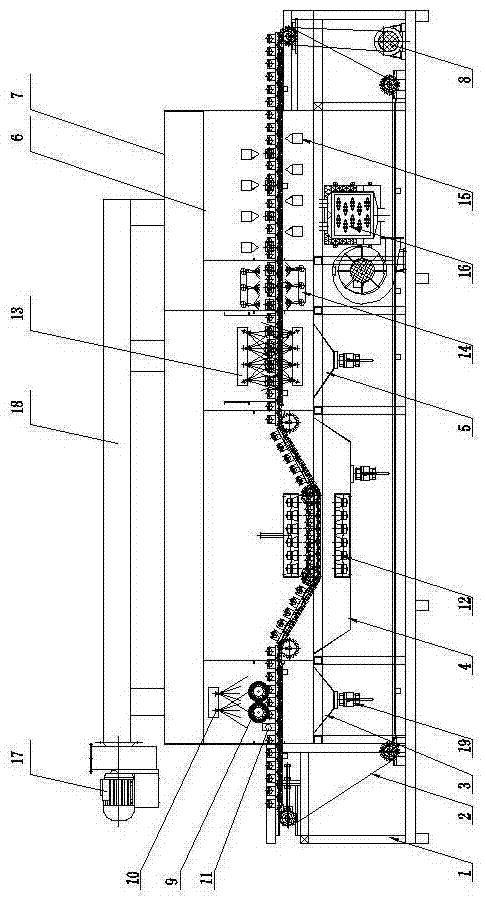 Cleaning machine for rack parts of automobile steering devices