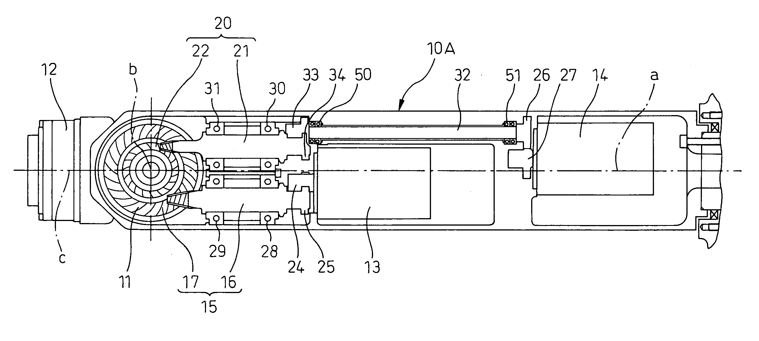 Wrist driving structure for industrial robot