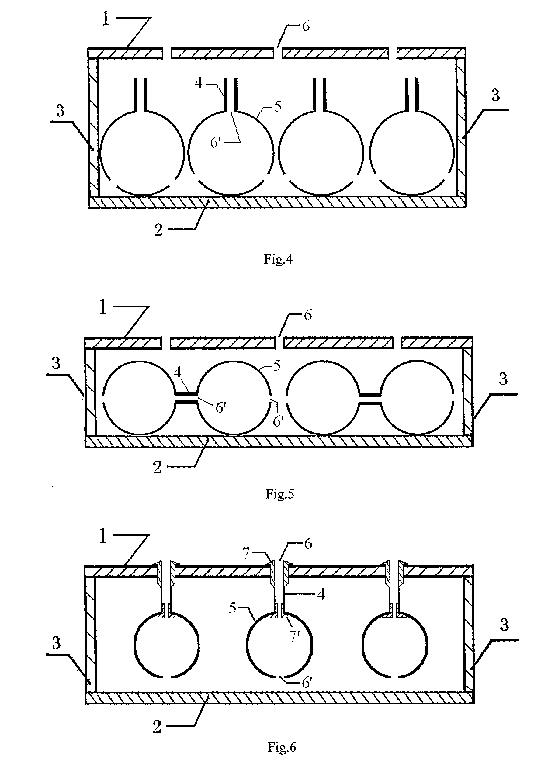 Composite sound-absorbing device with built in resonant cavity