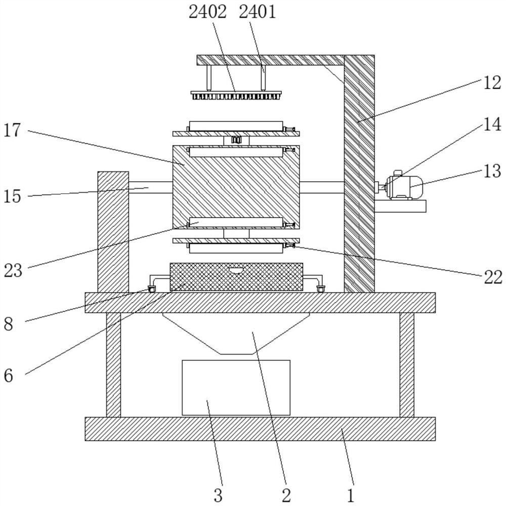 Die cutting device with automatic feeding function for insulating cushion block processing