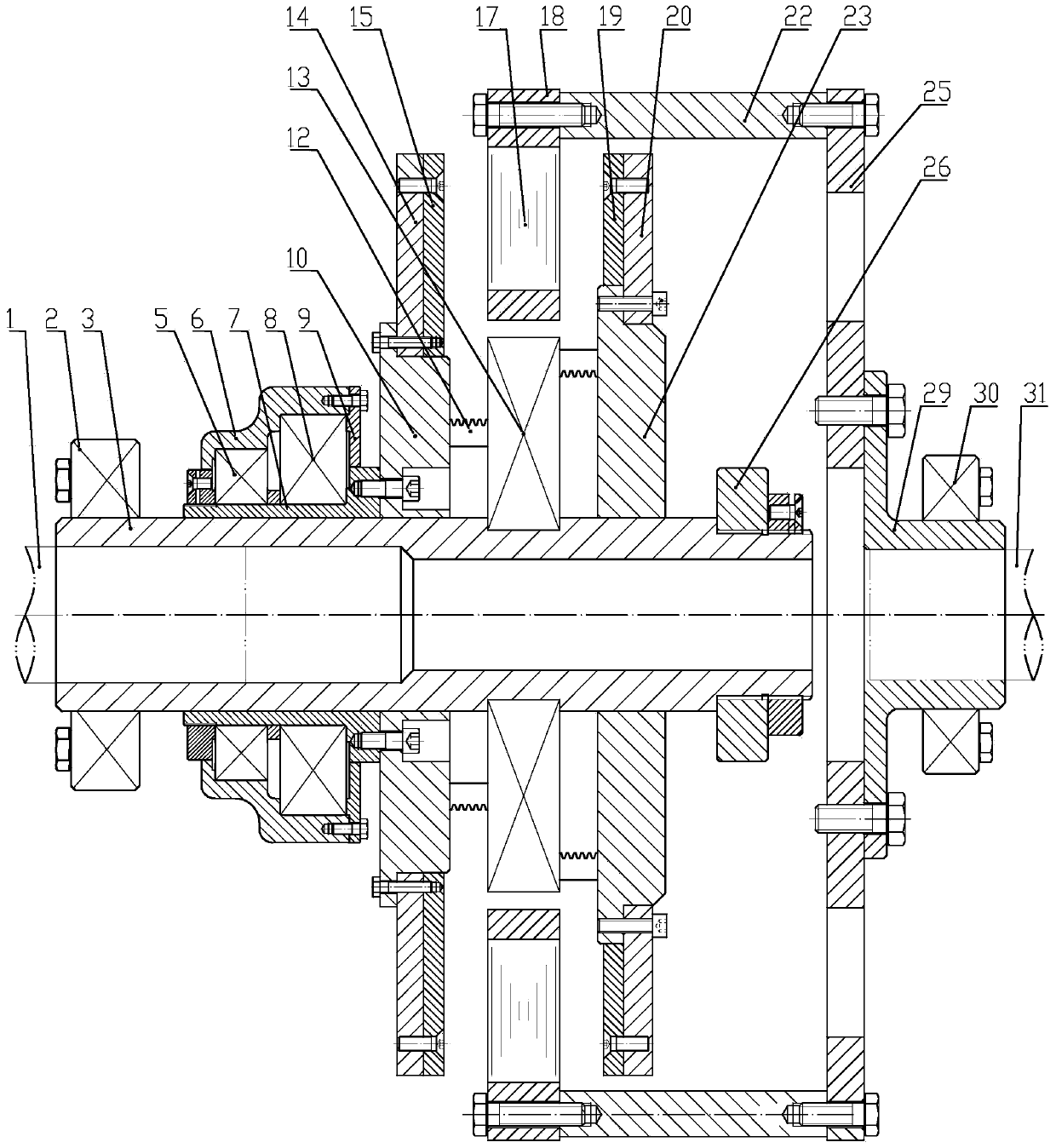 Disk-type permanent magnetic speed regulator