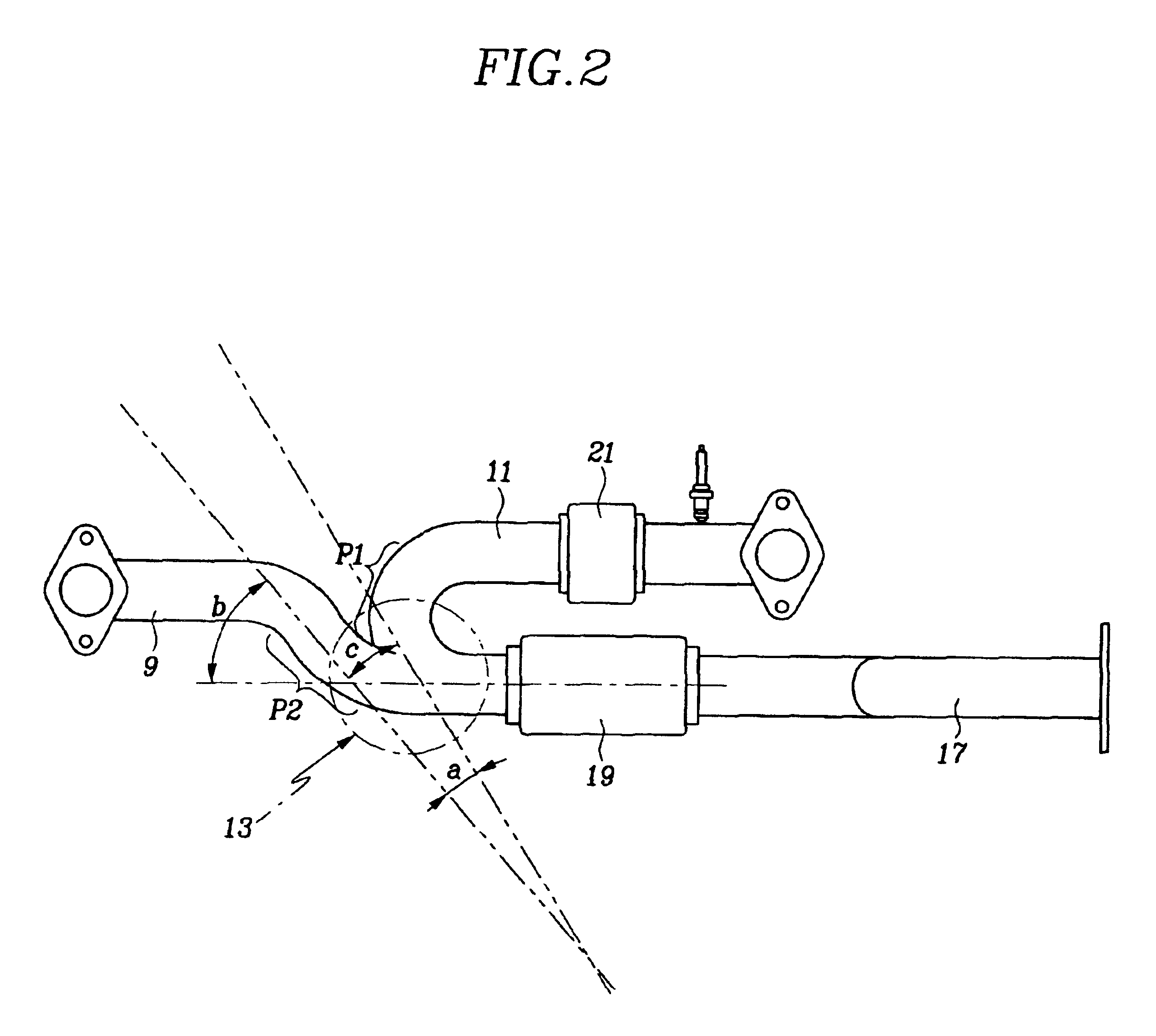 Exhaust system for a V-type engine