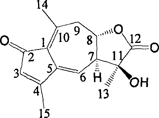 Sesquiterplactone in dandelion and its use of resisting Gram's positive bacteria