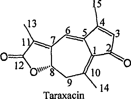 Sesquiterplactone in dandelion and its use of resisting Gram's positive bacteria