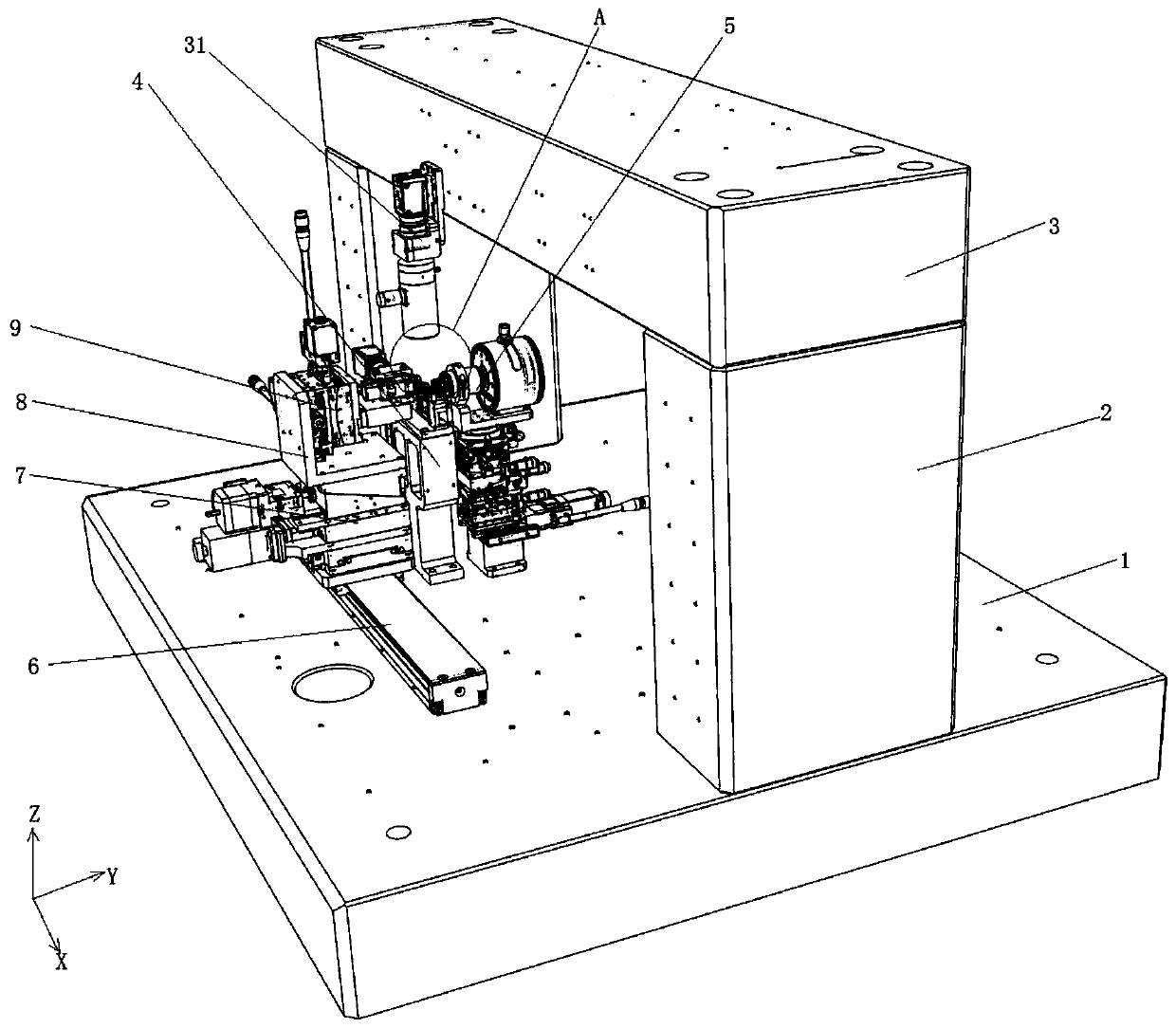 Coupling device with electrode fixture applied to coupling of laser and silicon waveguide