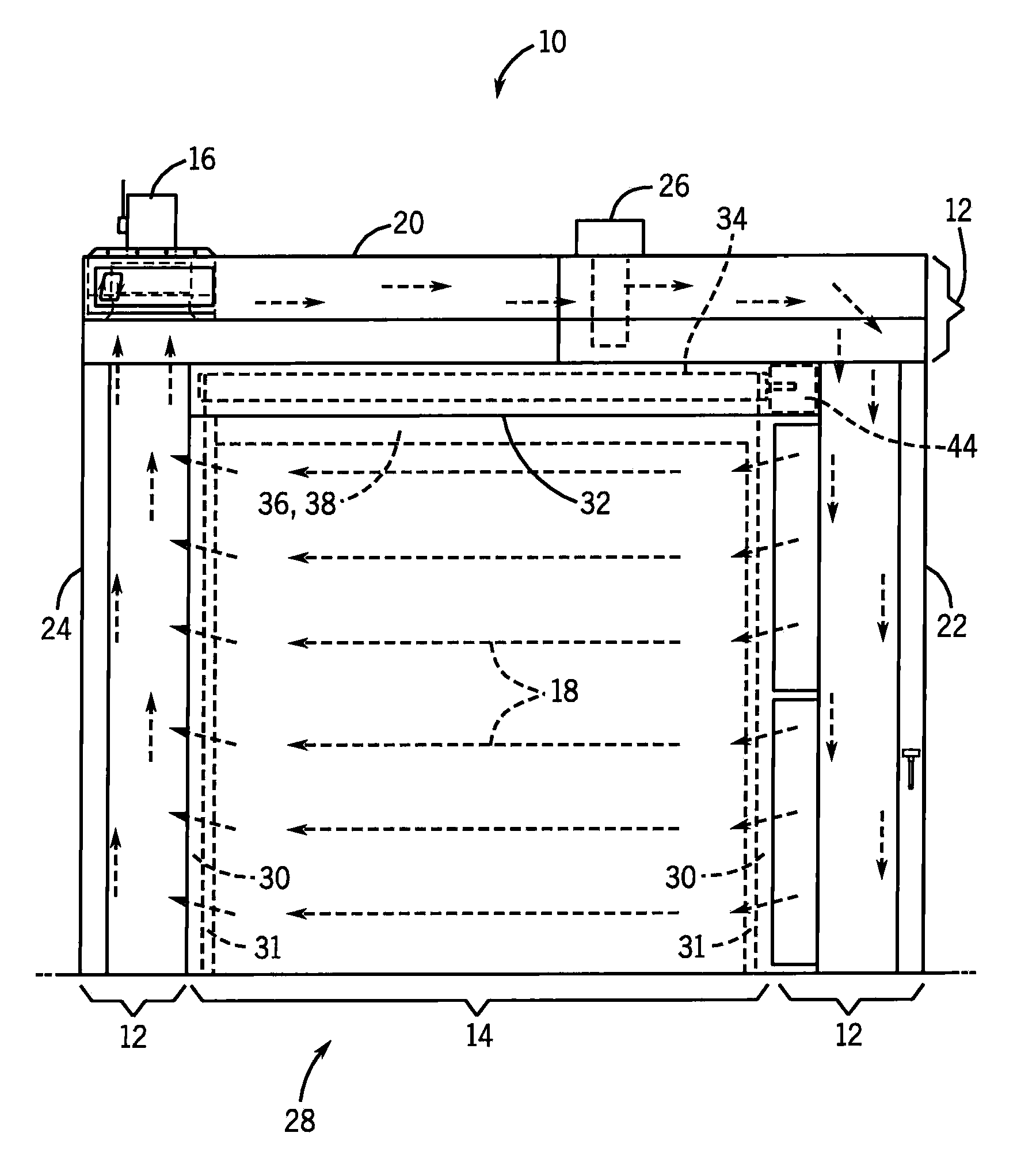 Air Curtain Doorway With Integrated Doors