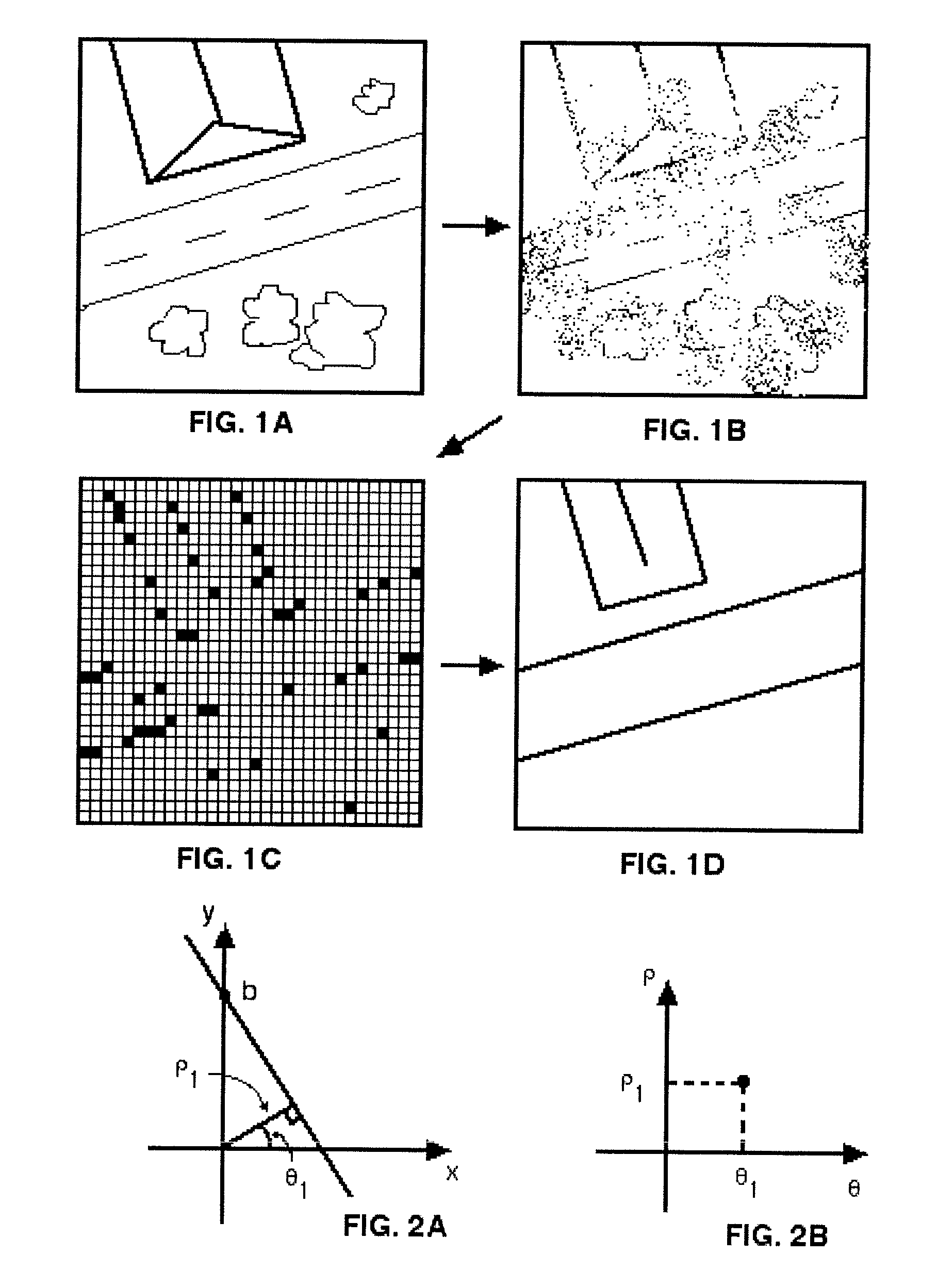 Method of image analysis using sparse Hough transform