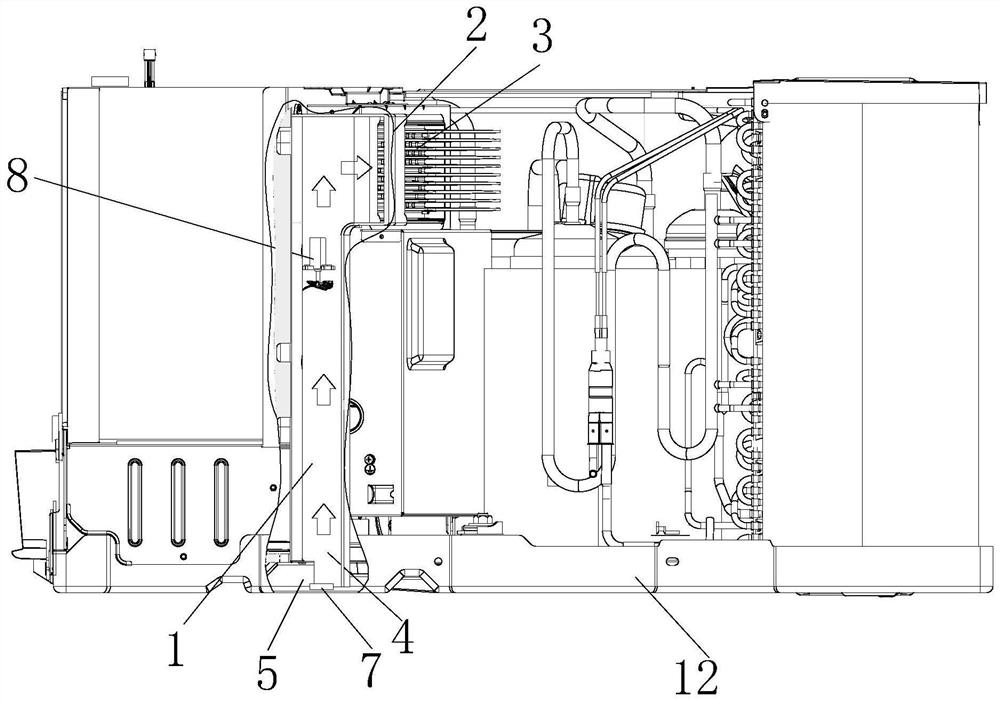 Auxiliary heat dissipation structure, air conditioner and control method