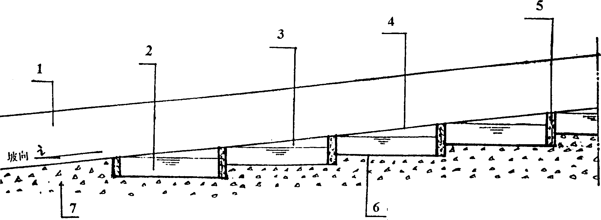 Subsiding step type riverbed and river channel improvement method