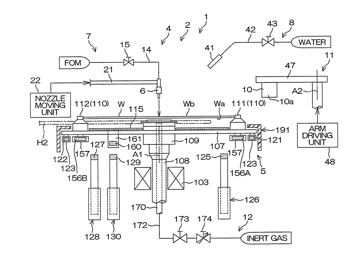 Substrate holding/rotating device, substrate processing apparatus including the same, and substrate processing method