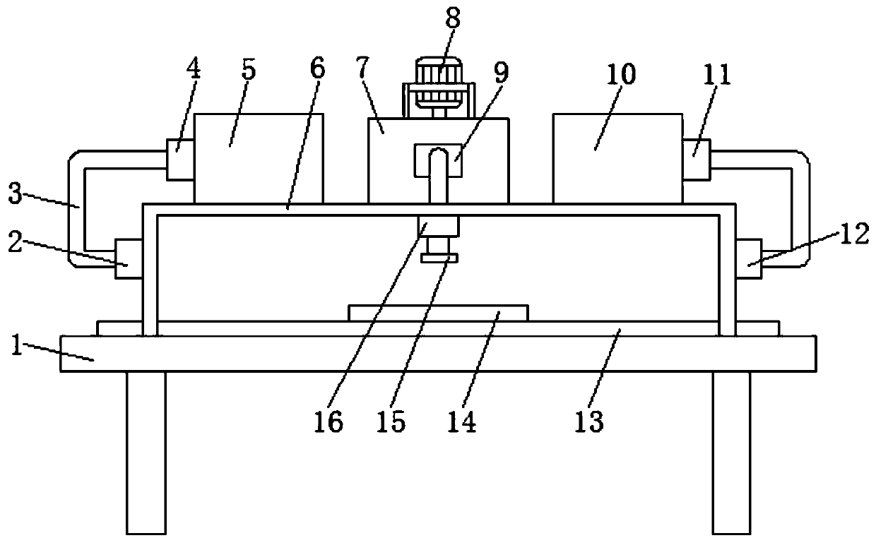 A paint spraying device for wheel hub processing