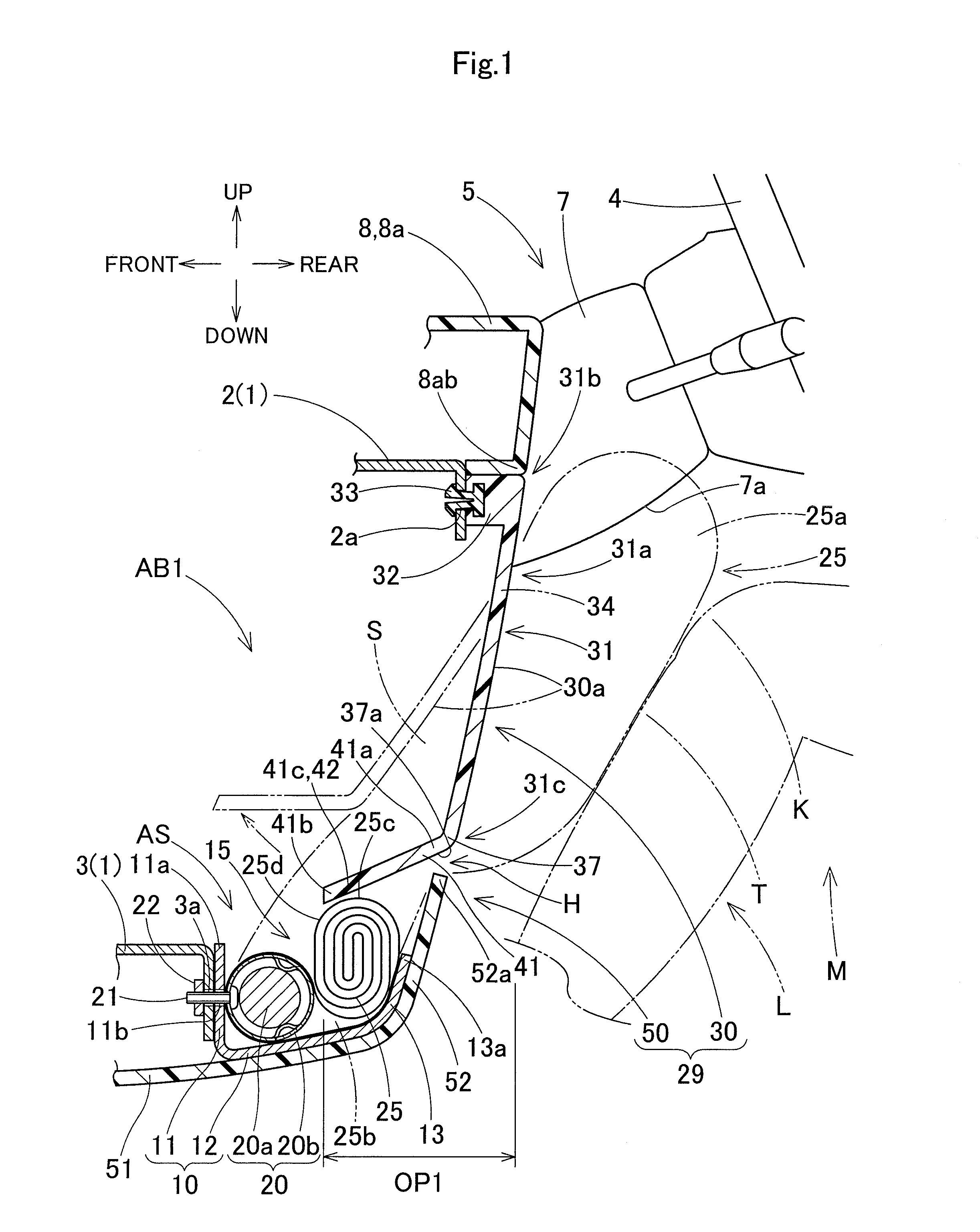 Knee protection airbag apparatus