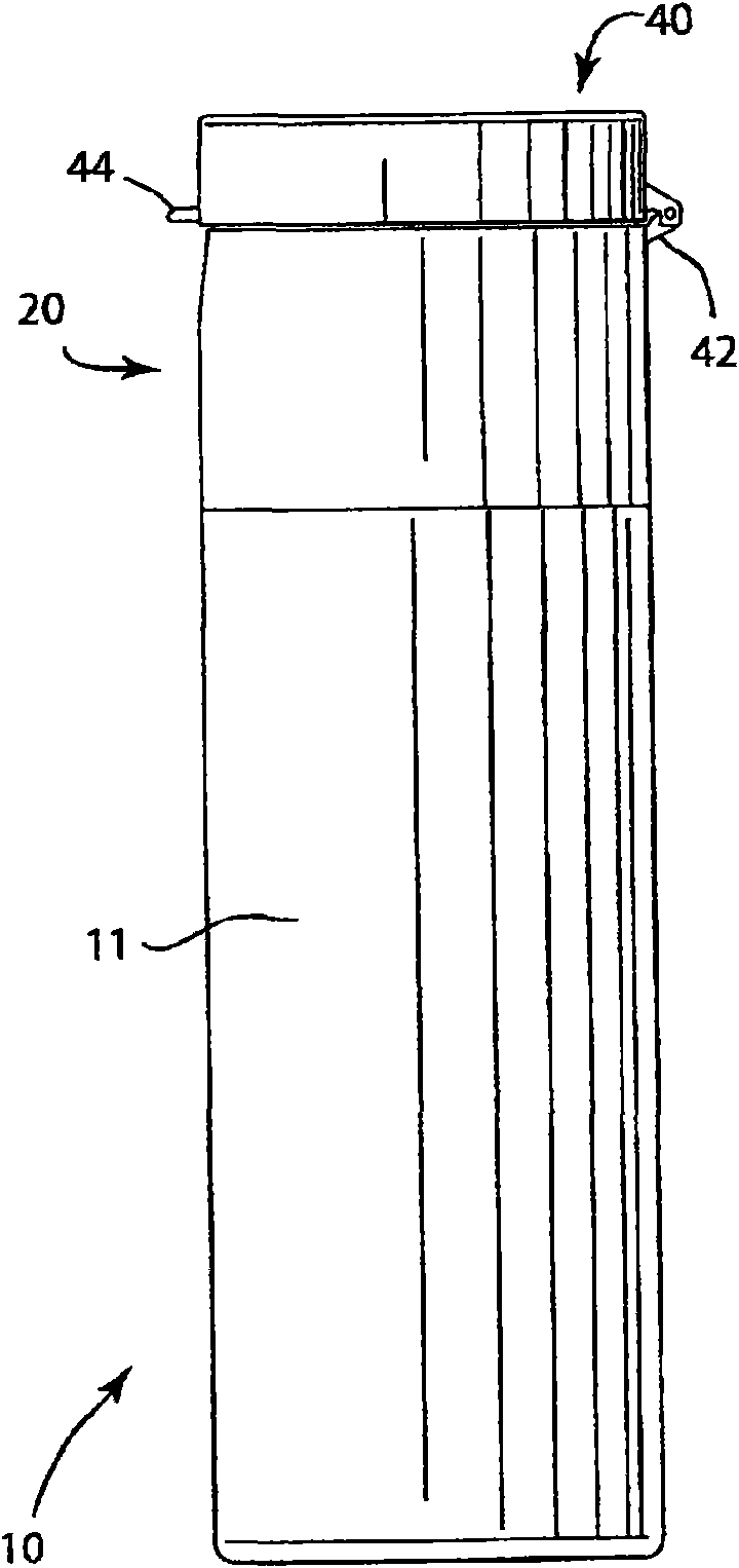 Closure of dispenser for determined dosage of powder