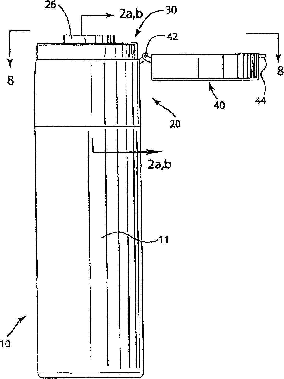 Closure of dispenser for determined dosage of powder