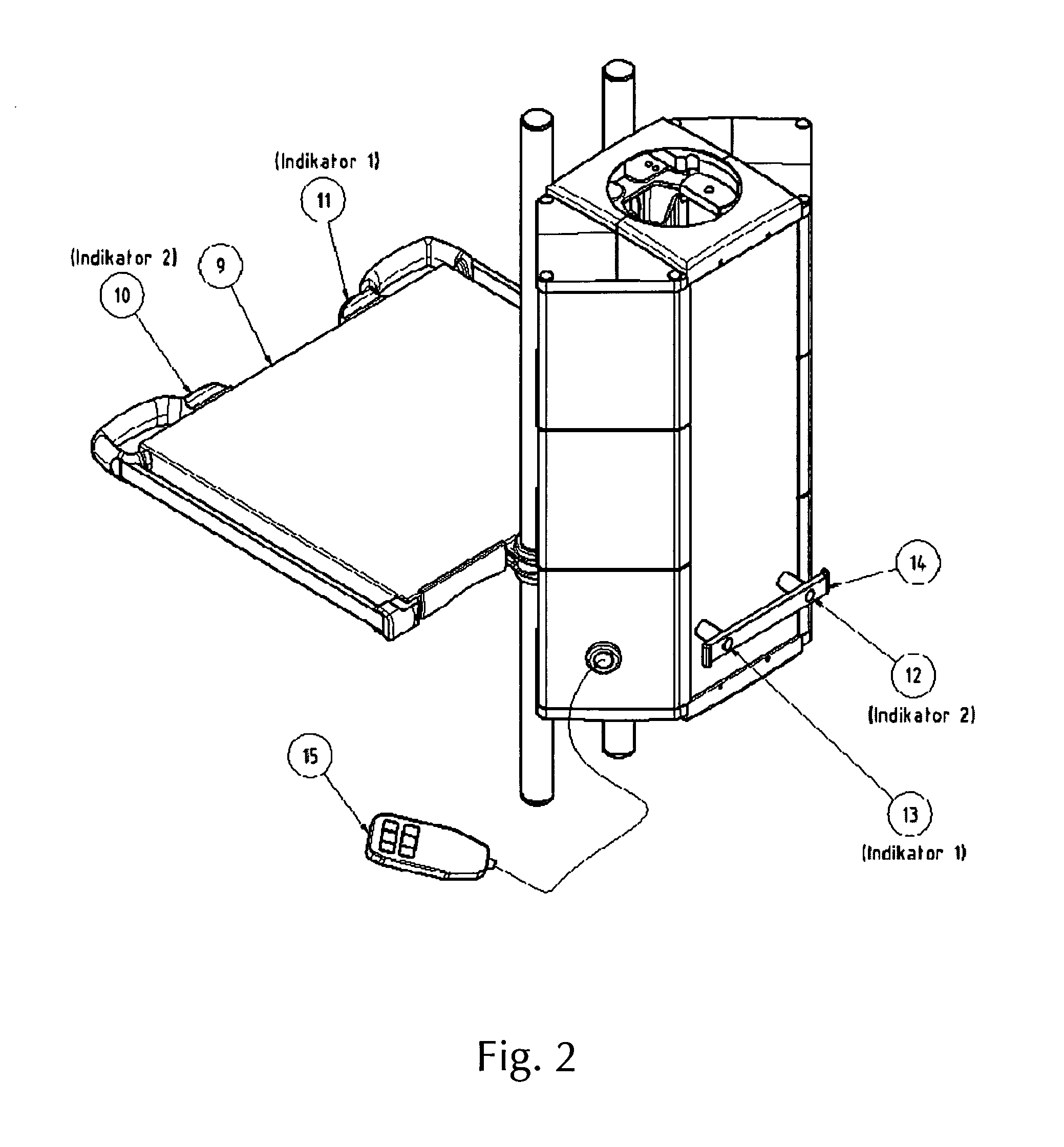 Support system comprising a control unit