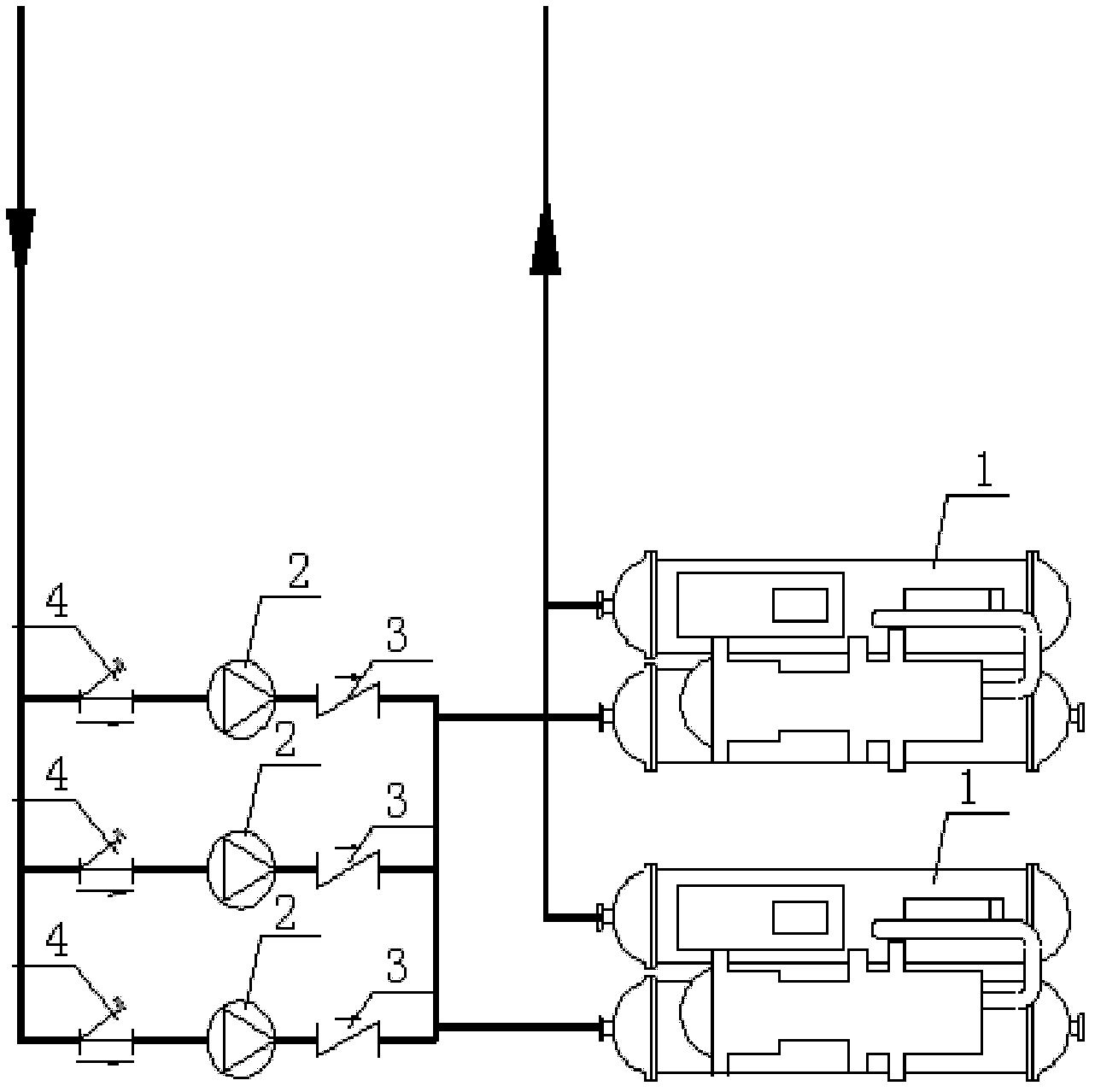 Matching system for pump head flow of central air-conditioning water system and resistance flow of air-conditioning pipeline system