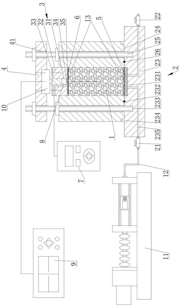 Device and method for testing barrier performance of unsaturated bentonite granular material