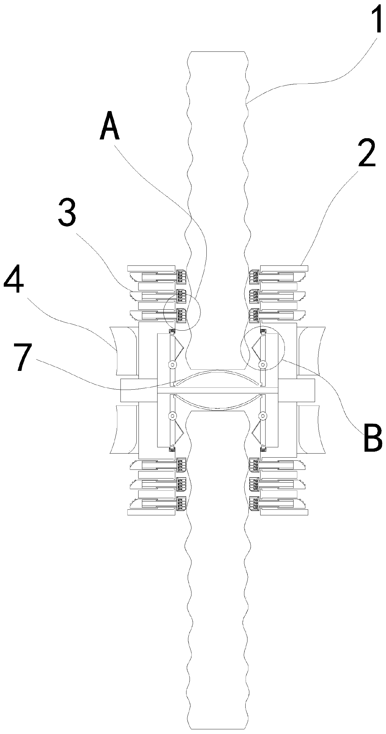 Building load bearing steel bar abutting joint device