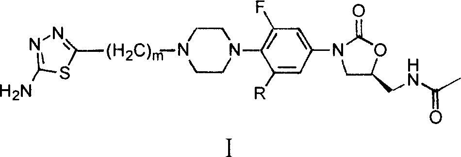 Oxazolidinone compound containing thiadiazoles groups and preparation method thereof