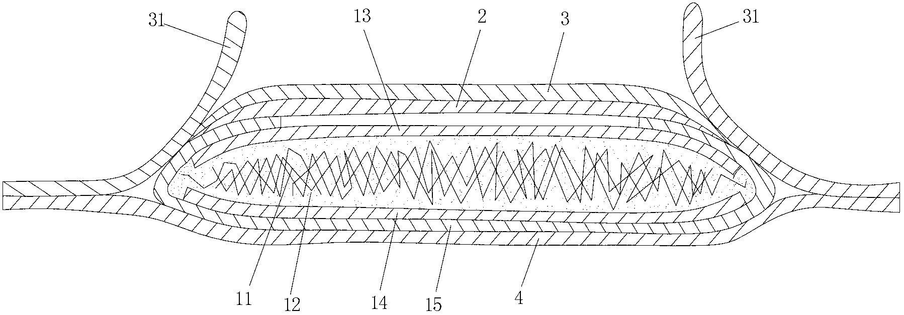 Composite sanitary product profile without containing wood pulp fibers and preparation method thereof